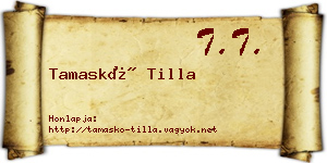 Tamaskó Tilla névjegykártya